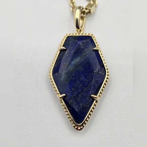 KENDRA SCOTT Gold-Tone Framed Tessa Multi-Strand Necklace Lapis Pendant